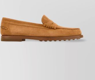 Tod's suede penny strap loafers